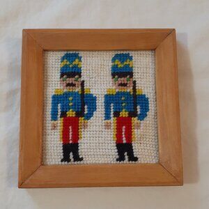 Vintage Needlepoint of Toy Soldiers
